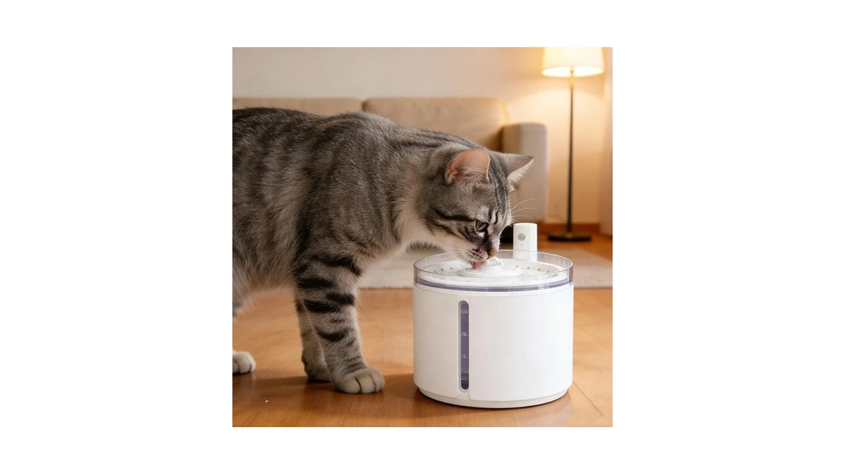 Aqpu Smart Automatic Pet Water Fountain, 2.2l Cordless With Infrared