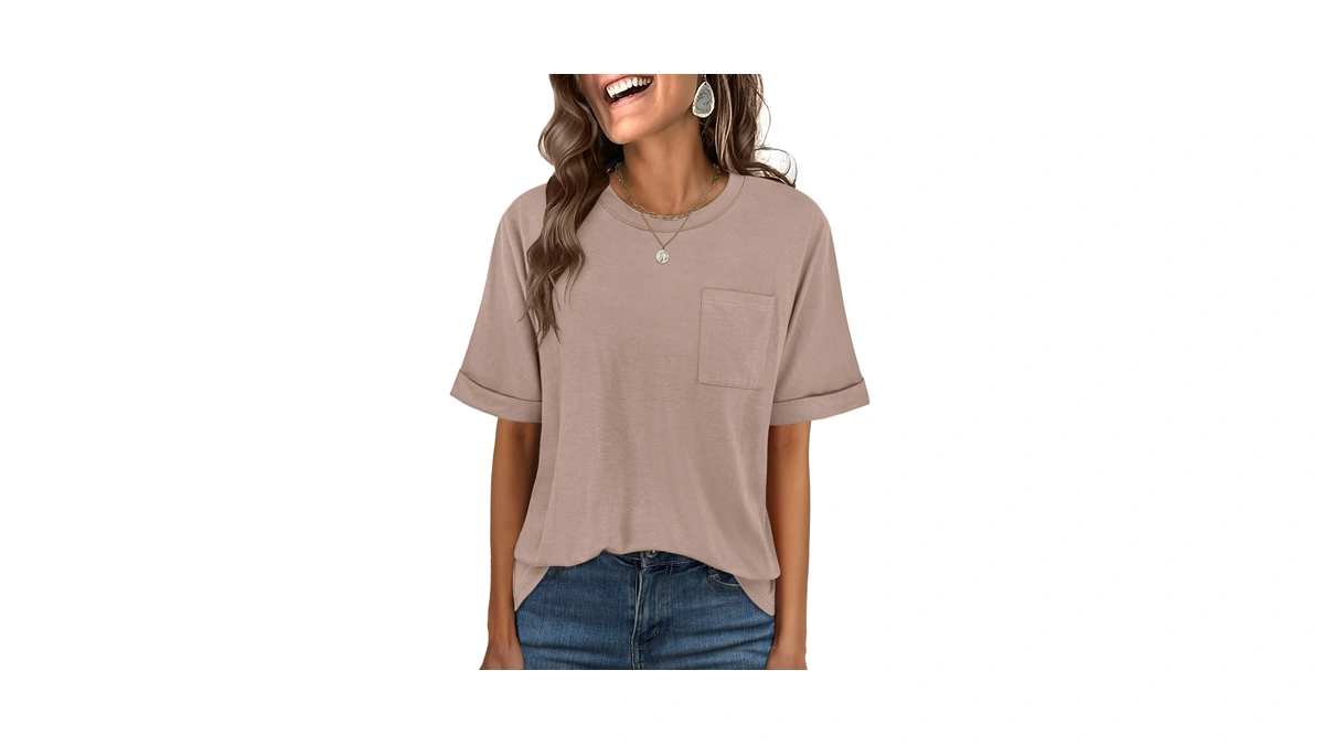 Anrabess Women Oversized T Shirts Short Sleeve Summer Casual Loose