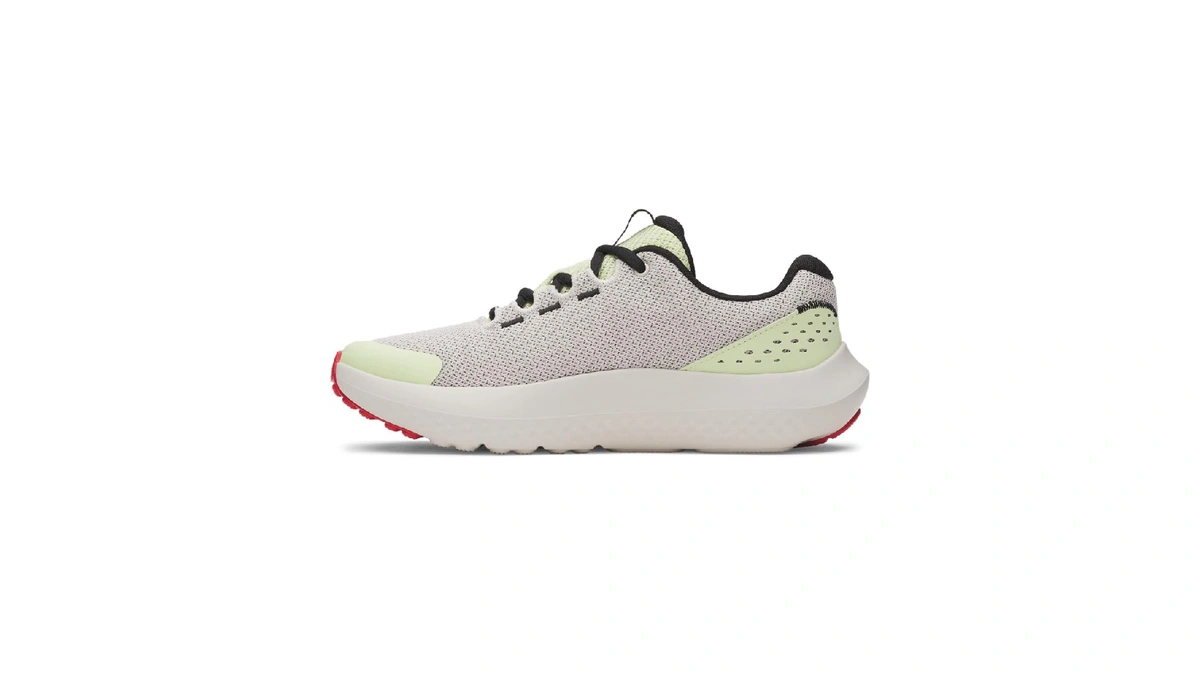 Under Armour Boys Grade School Surge 4, Summit White/fade Green/red,