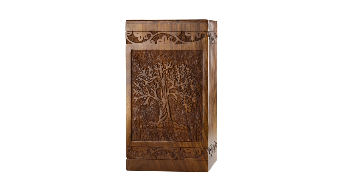 Intaj Tree Of Life Wooden Urn For Human Ashes, X-large
