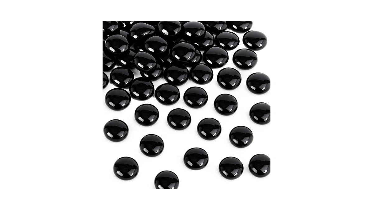 Futureplusx 1 Lb Dark Glass Beads, Flat Marbles For Vase