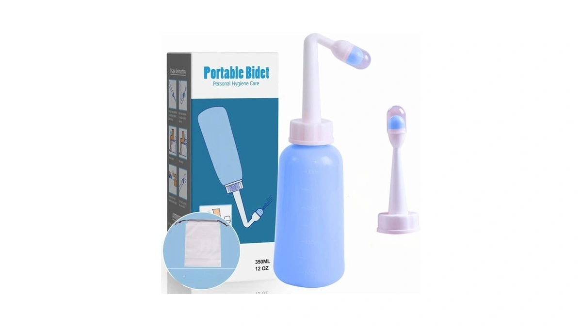 Finpola Portable Bidet For Travel-350ml Bottle With Adjustable Nozzle (angled