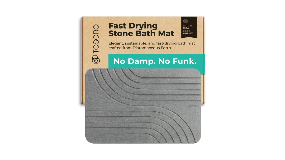 Tosoro - Stone Bath Mat Diatomaceous Earth Shower Mat Non-slip