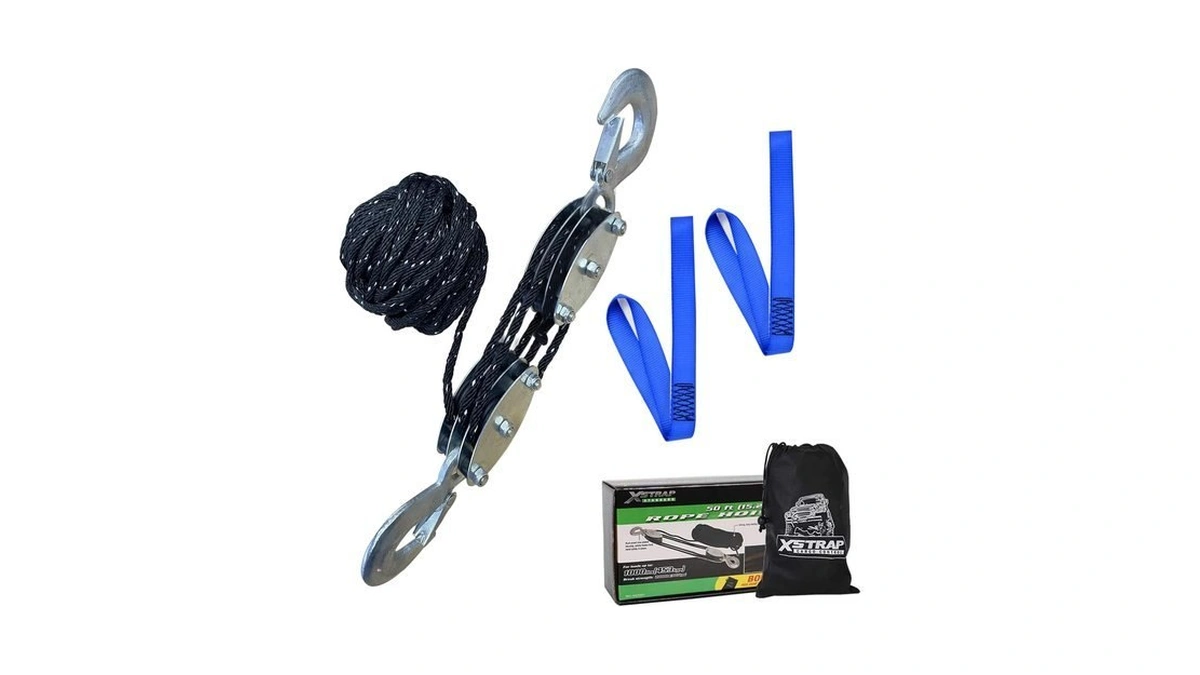 Xstrap Standard Heavy-duty 50 Ft Reflective Rope Hoist Pulley System,