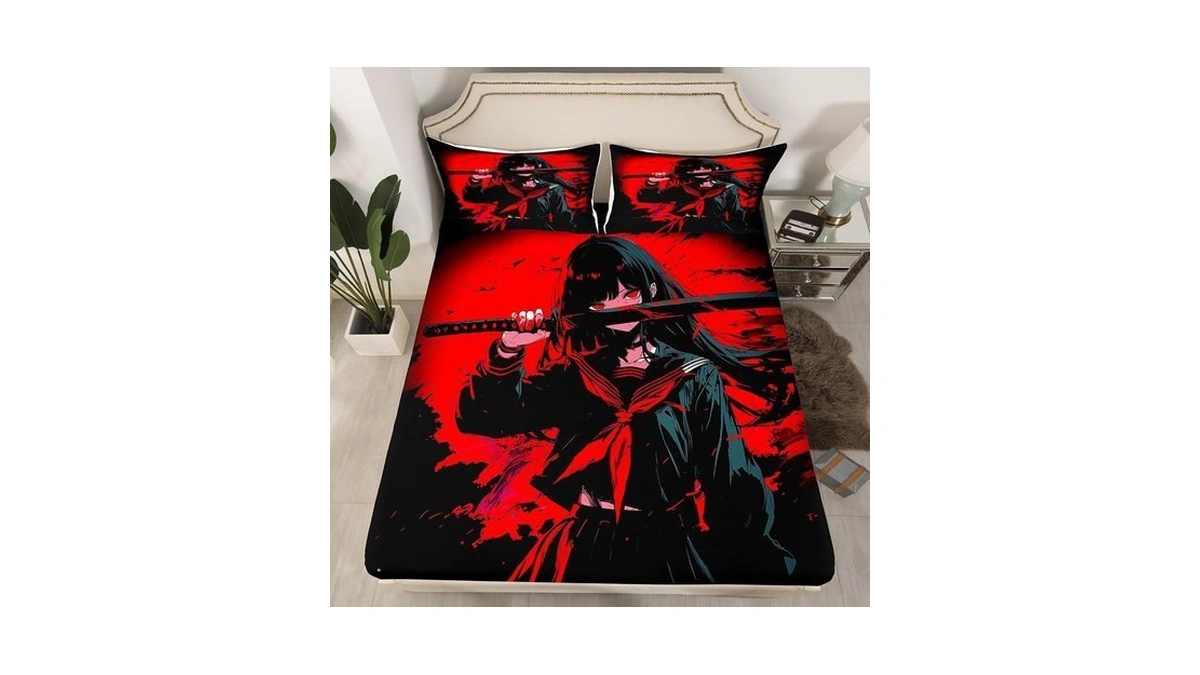 Erosebridal Japanese Anime Bedding Set For Kids, Anime Girl Fitted