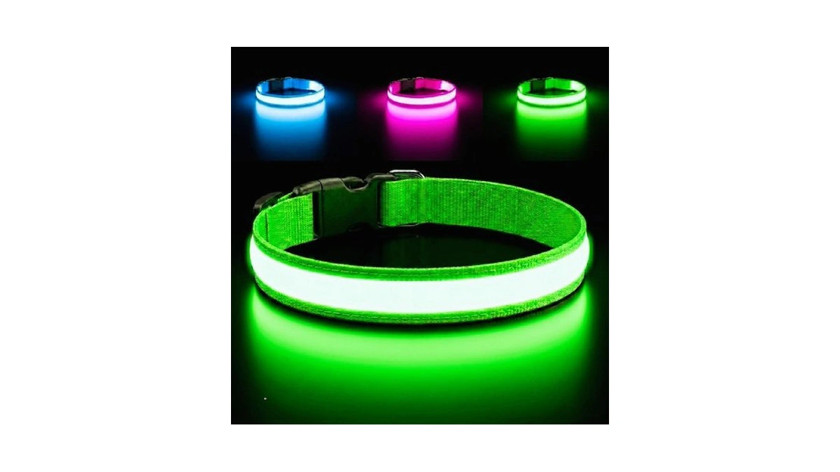 Light Up Dog Collar – Reflective, Adjustable, Rechargeable Electronic Glow