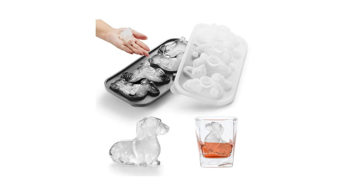 Nax Caki 3d Dachshund Dog Ice Cube Mold Fun Shapes,