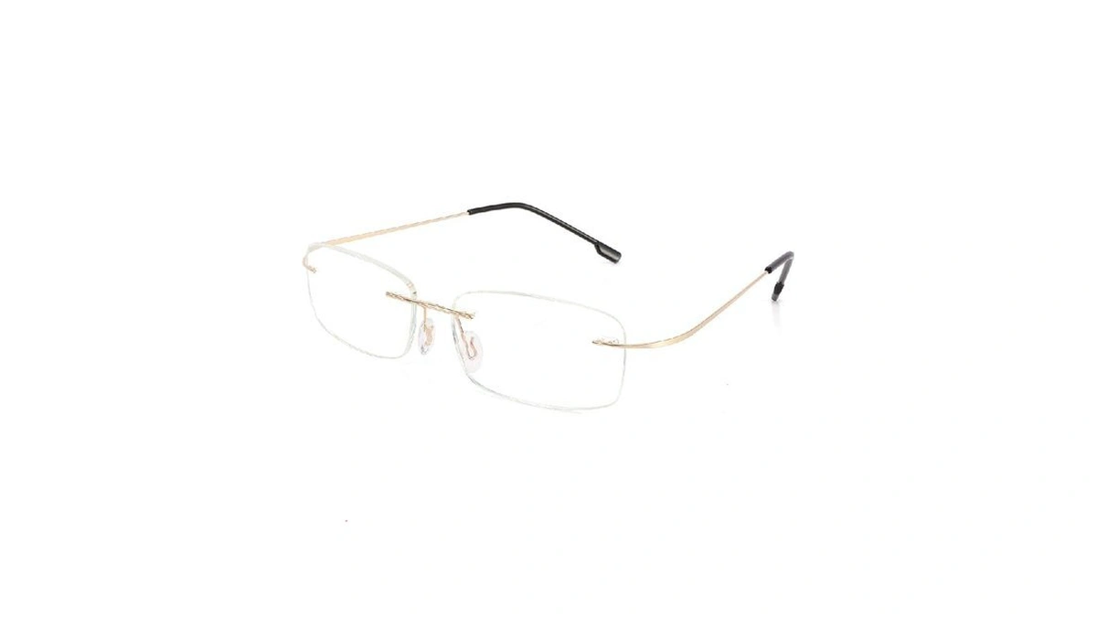 Feisedy Lightweight Rimless Titanium Stainless Steel Anti-blue Light Reading Glasses