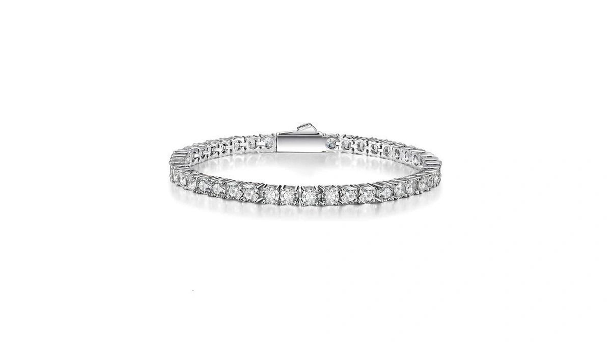 Mdfun Tennis Bracelet 18k White Gold Plated 4.0 Cubic Zirconia