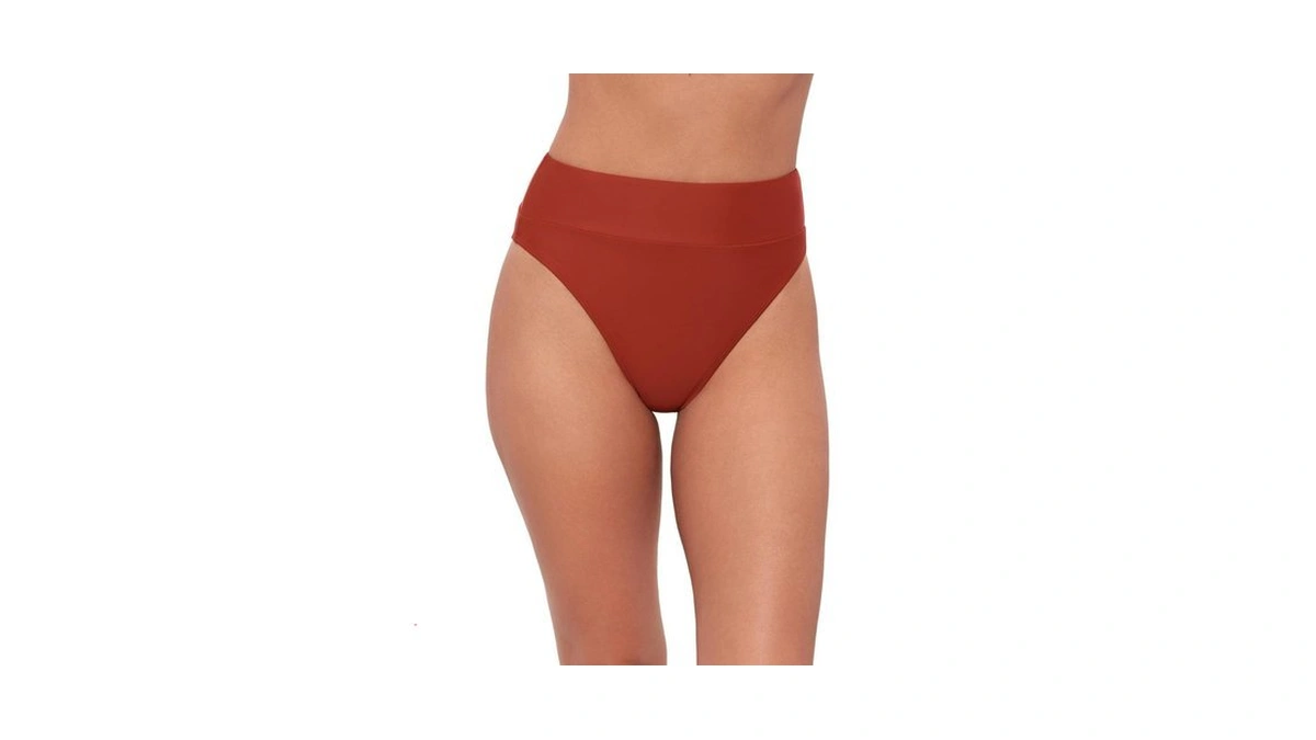 Sports Illustrated Women's Wide Band High Leg High Waist, Rouge,