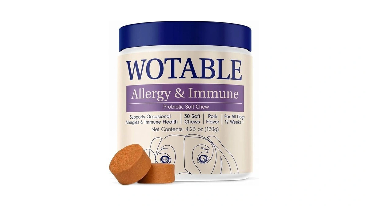 Wotable Allergy & Immune Probiotics For Dogs, Support Seasonal Allergies,gut