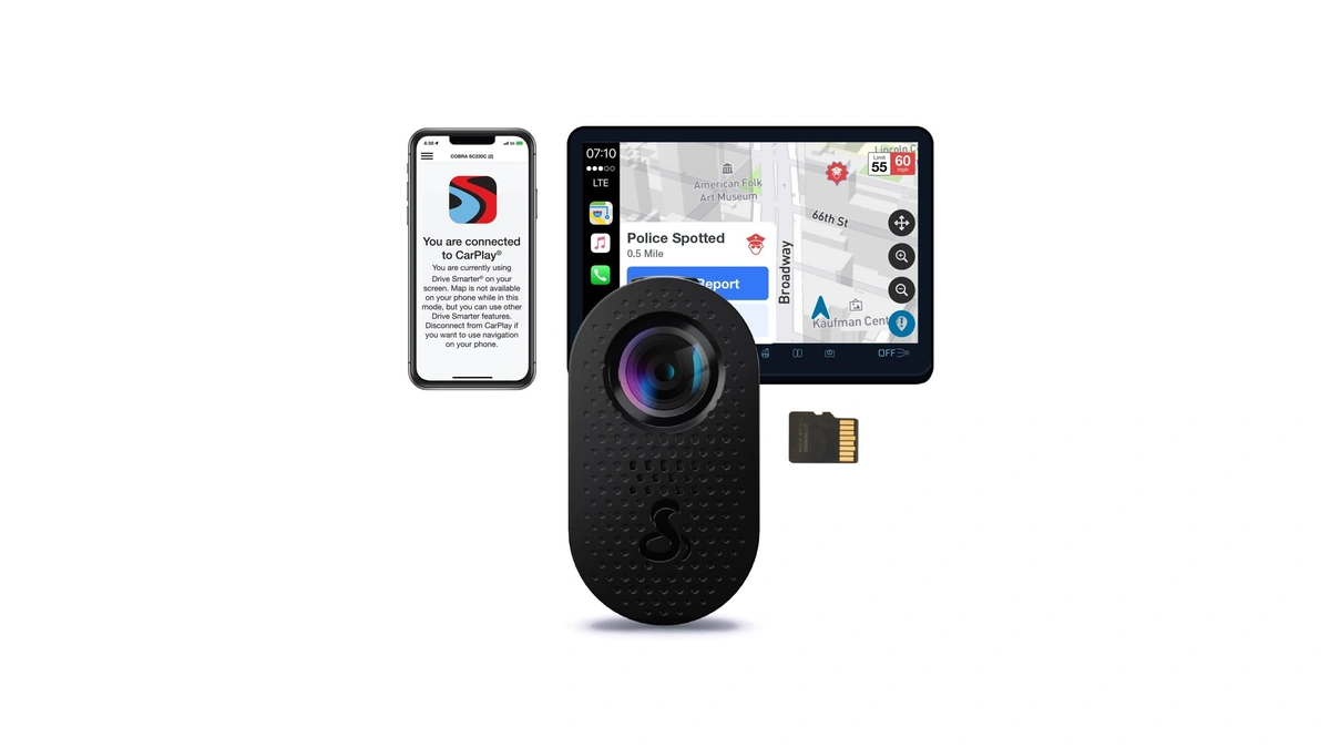 Cobra Discreet Dash Cam (sc120), Qhd 1440p Video Resolution, Built-in
