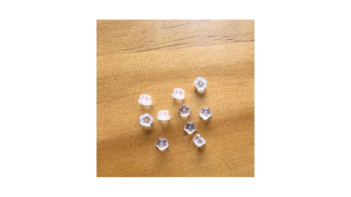 Silicone Earring Backs Flower Clear Earring Backings Hypoallergenic Rubber Earring