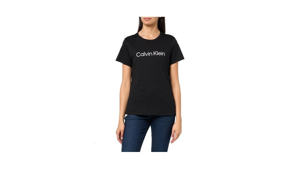 Calvin Klein Women's Performance Cotton Modal Logo Tee Black