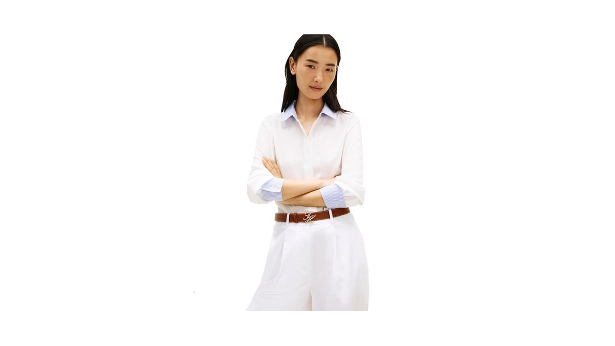 Tommy Hilfiger Women's Regular Long Sleeve Preppy Long Sleeve Button