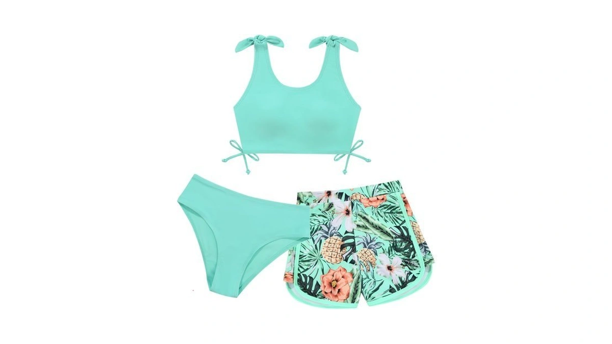 Amazon code: Girls Swimsuit Bikini Set 3 Piece Kids T