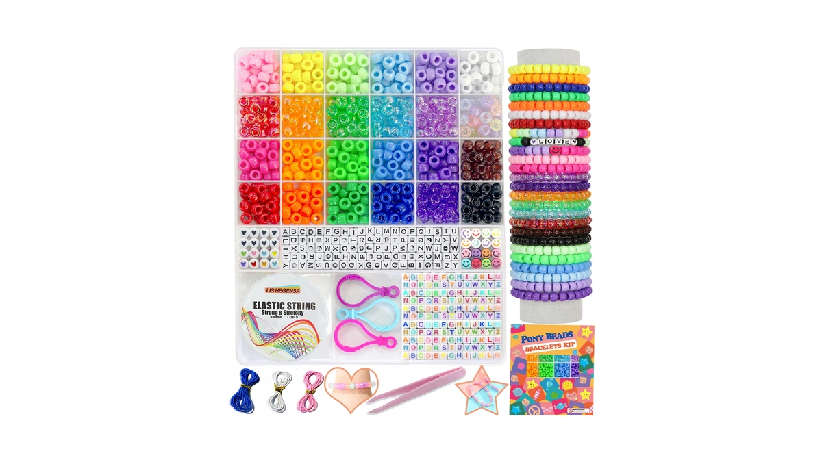 Lis Hegensa 24color 1000pcs Kandi Pony Beads Bracelets Jewelry Making