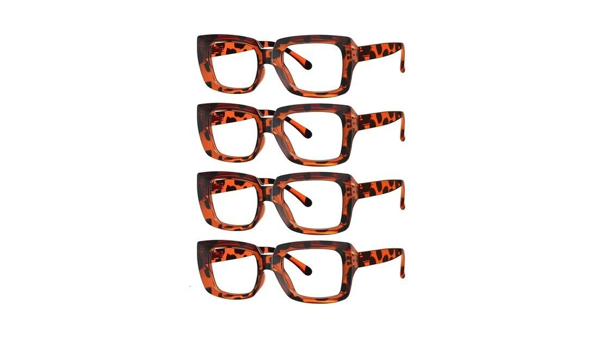 Eyekepper 4 Pack Stylish Reading Glasses Women - Oversized Square