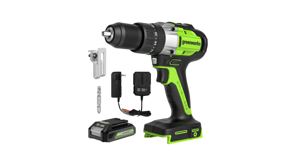 Greenworks 24v Brushless 1/2" Hammer Drill (530 In-lbs.) 2.0ah Battery