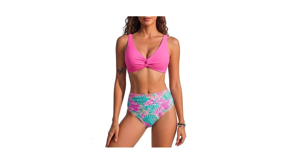 Horisun Women's High Waist Bikini Set Tummy Control Two Piece