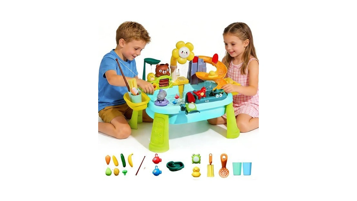 Kids Sand And Water Table, Electric Pump Play Sink, Blue