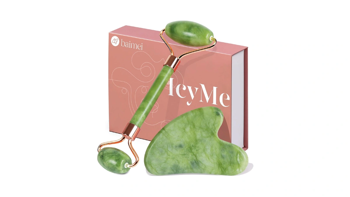 Baimei Icyme Gua Sha & Jade Roller Set For Facial