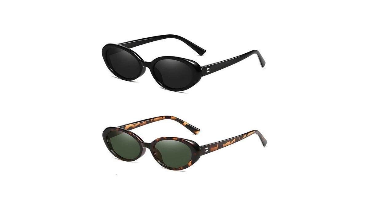 Sieyewer Retro Oval Sunglasses For Women And Men, Small 90s