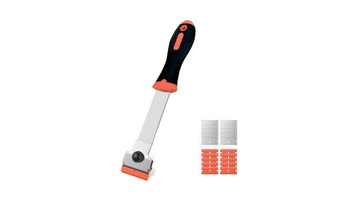 Razor Blade Scraper, Long Handle Scraper Tool With 10 Plastic
