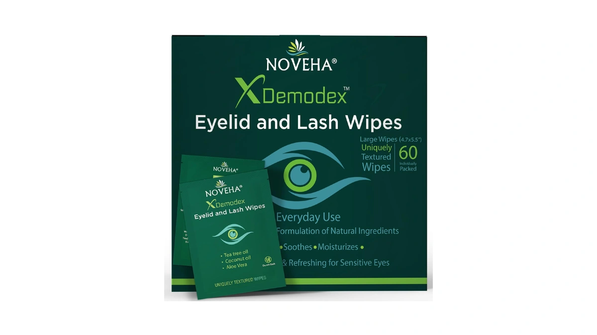 Noveha Demodex Eyelid & Lash Wipes | Box Of 60