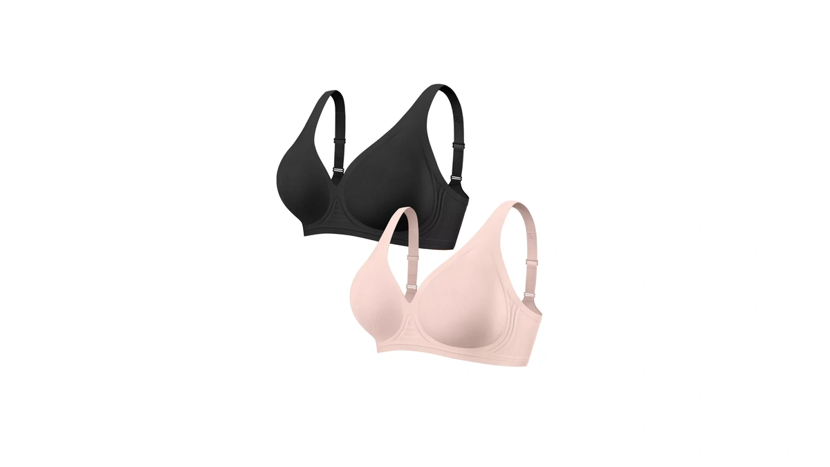 Vertvie Wireless Jelly Bras Push Up Plunge Seamless Supportive,blk/skn,m