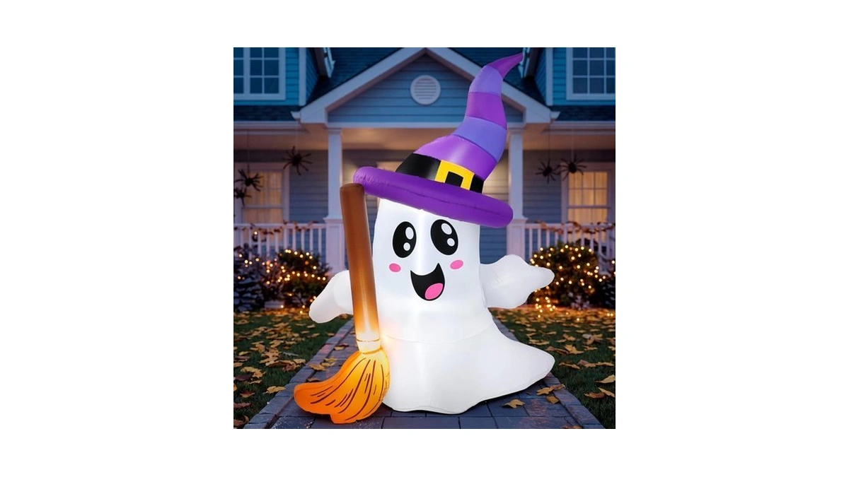 Joyin 6 Ft Tall Halloween Inflatables Ghost Outdoor Decorations, Cute