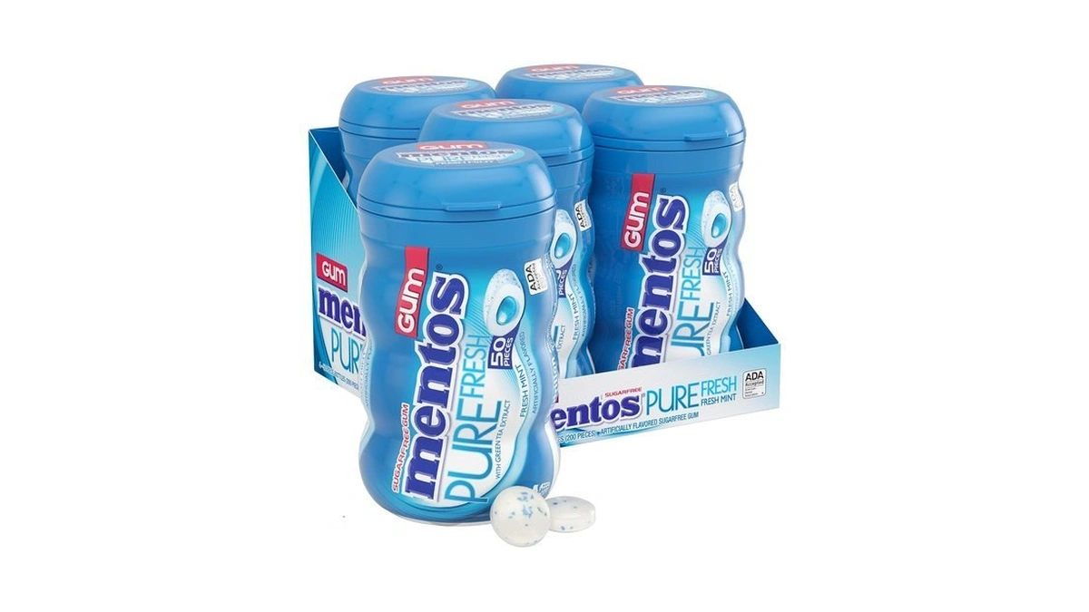 Mentos Sugar Free Gum With Xylitol, Fresh Mint, 50 Piece