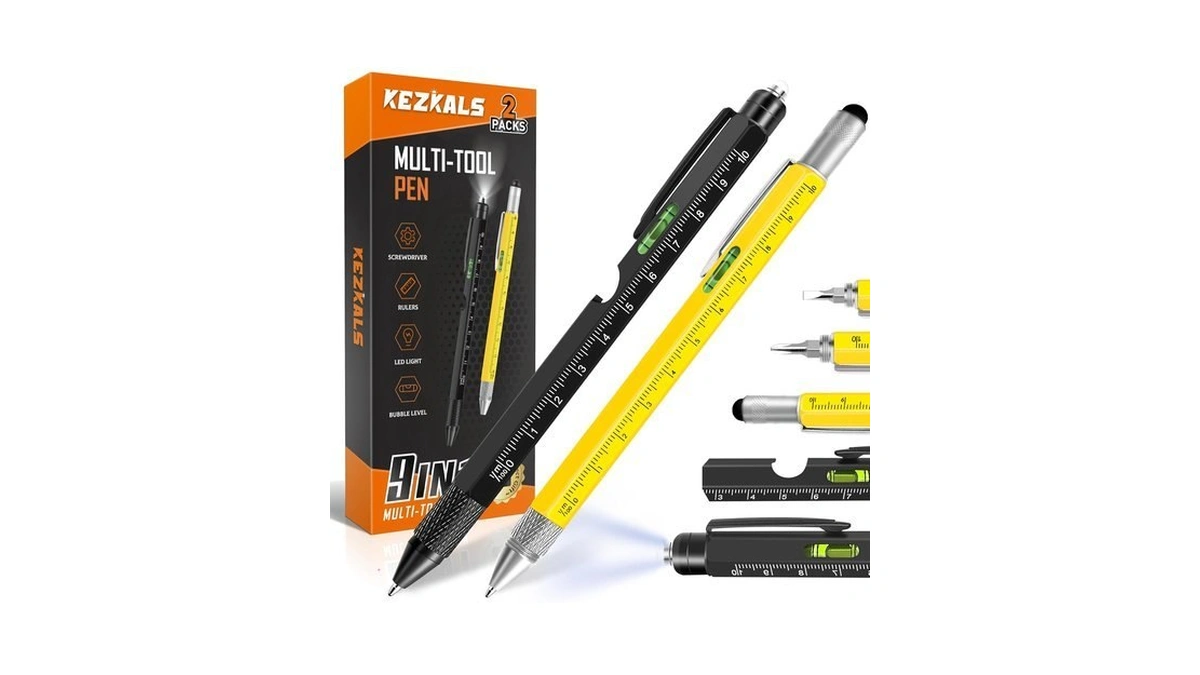 Kezkals Gifts For Men, 9 In 1 Multitool Pen Set,