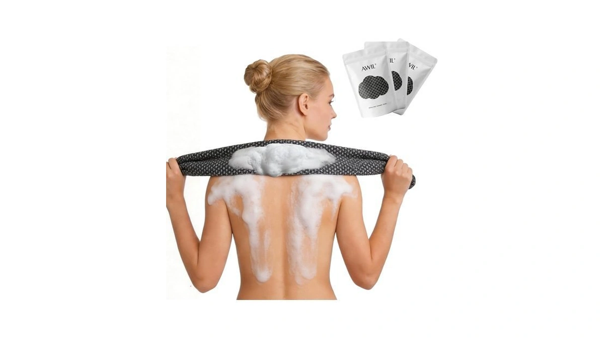 Exfoliating Shower Towel, 2-in-1 Exfoliating Washcloth-body Scrubber With 2 Sides