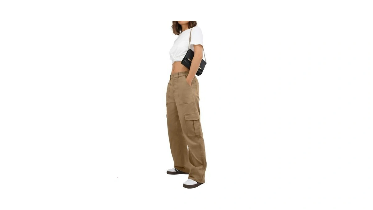 Himone Petite Cargo Pants For Women High Waisted Baggy With