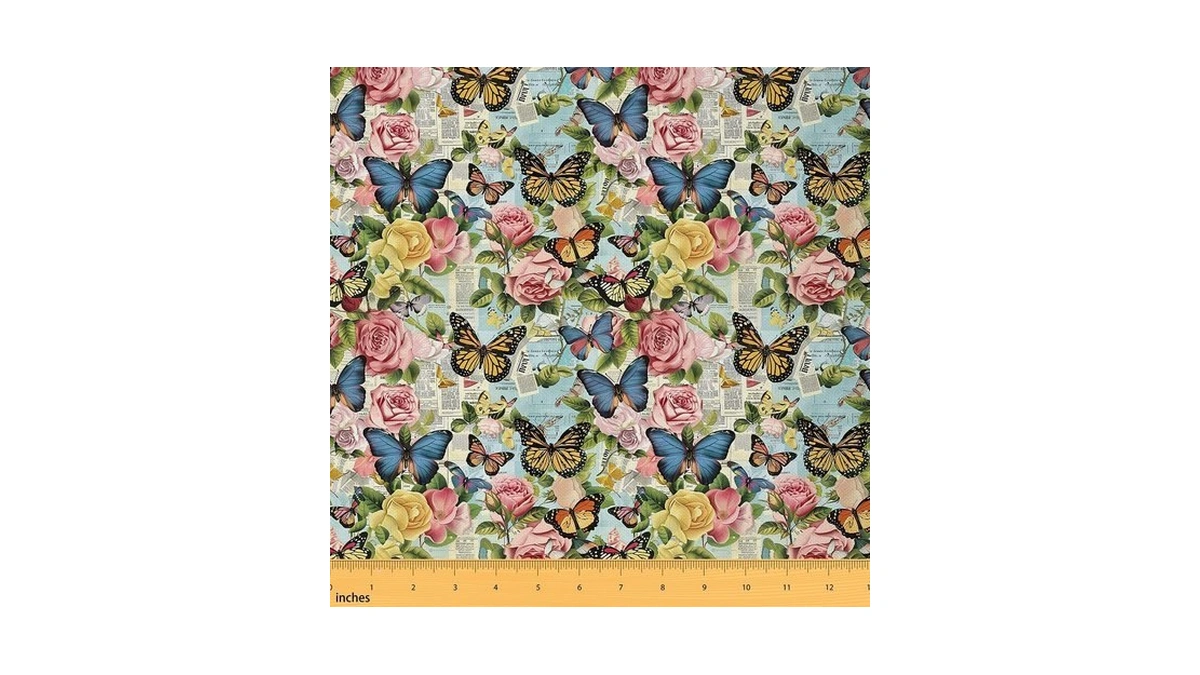 Feelyou Kids Butterfly Fabric By The Yard 2 Yards Pink