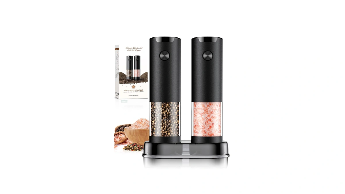 Electric Salt And Pepper Grinder Set Automatic Battery Pepper Mill