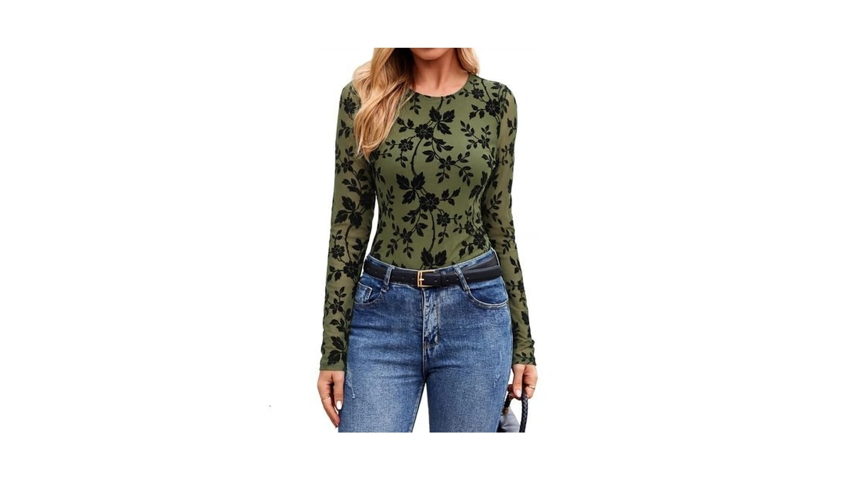 Glamaker Womens Long Seeve Going Out Tops Fall Trendy Floral