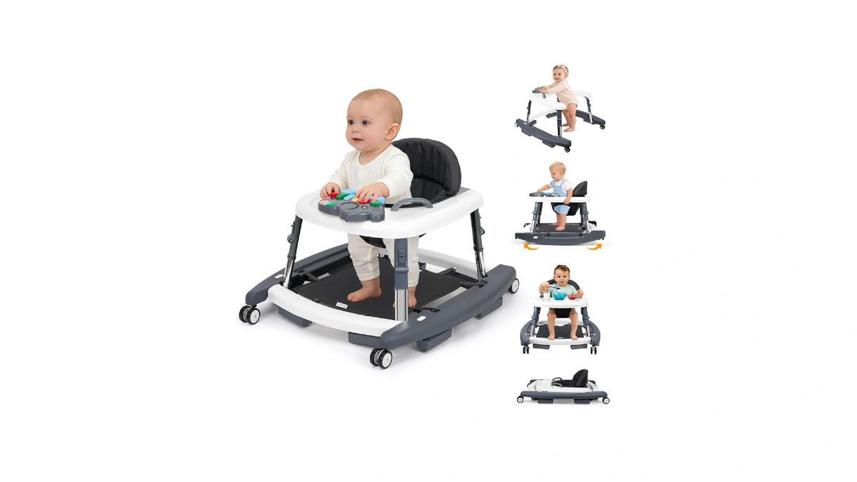 Tickeagle 5-in-1 Baby Walker For Boys And Girls Music And