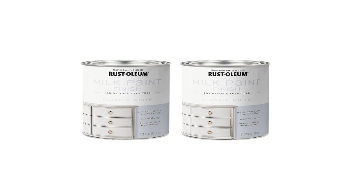 Rust-oleum 331049-2pk Milk Paint Finish, Quart, Classic White, (pack Of