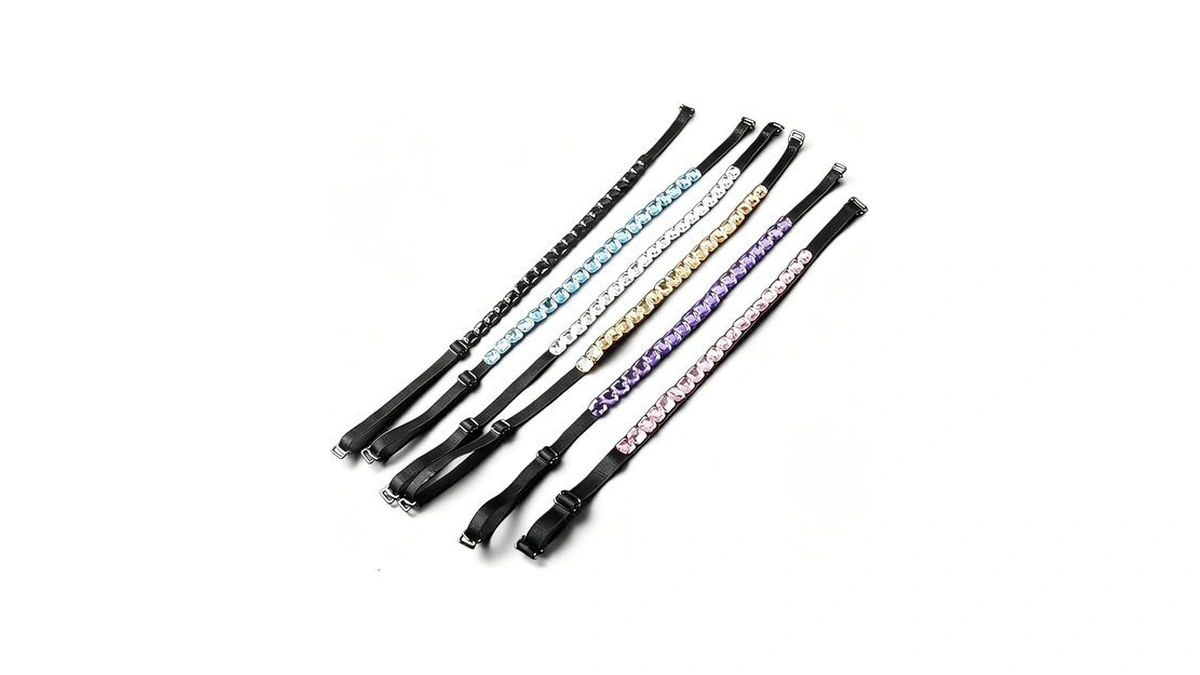Women's Replacement Bra Strap Rhinestone Invisible Elastic Adjustable Removable Shoulder