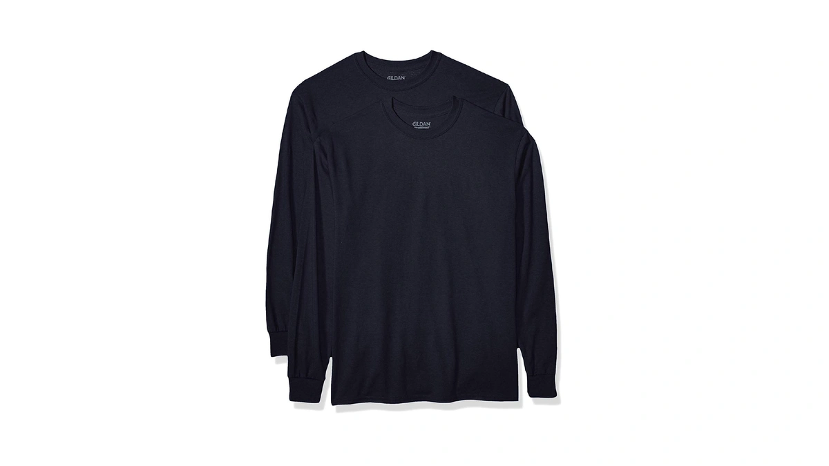 Gildan Mens Dryblend Long Sleeve T-shirt, Style G8400, 2-pack Shirt,