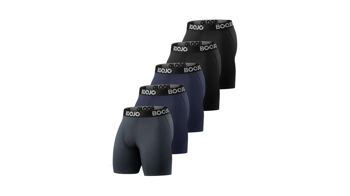 Boojo 5 Pack Compression Shorts For Men - Athletic Running