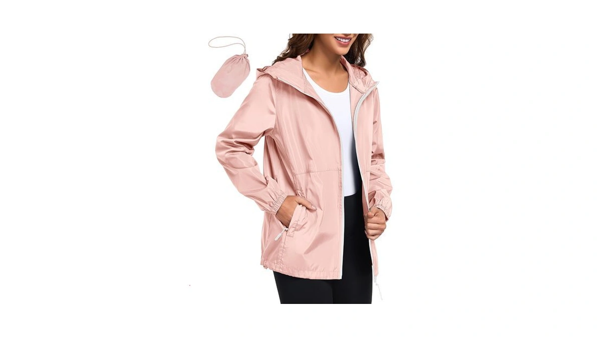 Hount Womens Packable Waterproof Outwear Lightweight Hooded Rain Jacket With