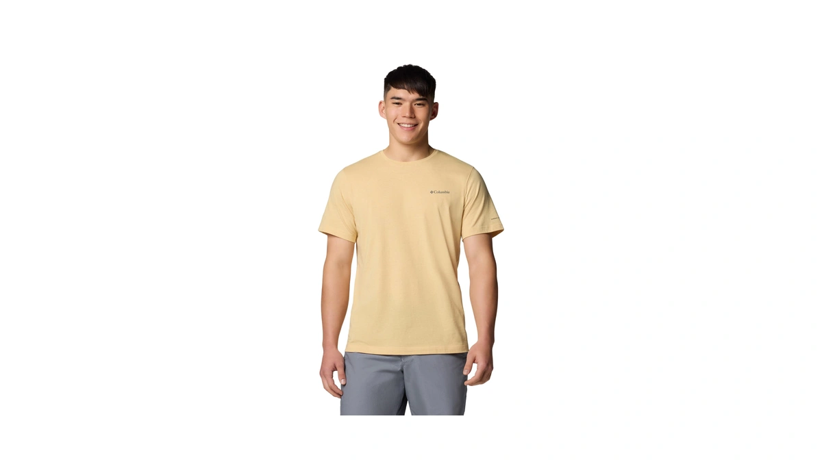 Columbia Mens Thistletown Hills Short Sleeve T-shirt, Sand Dune Heather,