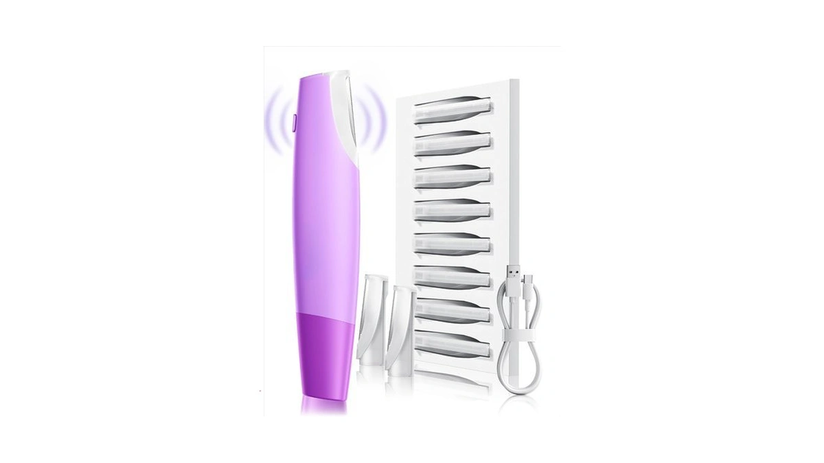 Sonic Dermaplaning Tool For Women Face, Dermaplane Razor Set W/8