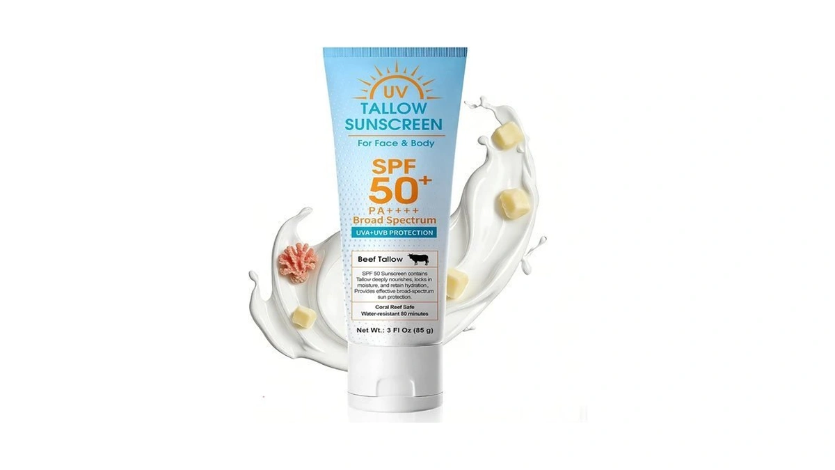 Beef Tallow Sunscreen Spf 50: Mineral Non-nano Zinc Oxide Sunblock,