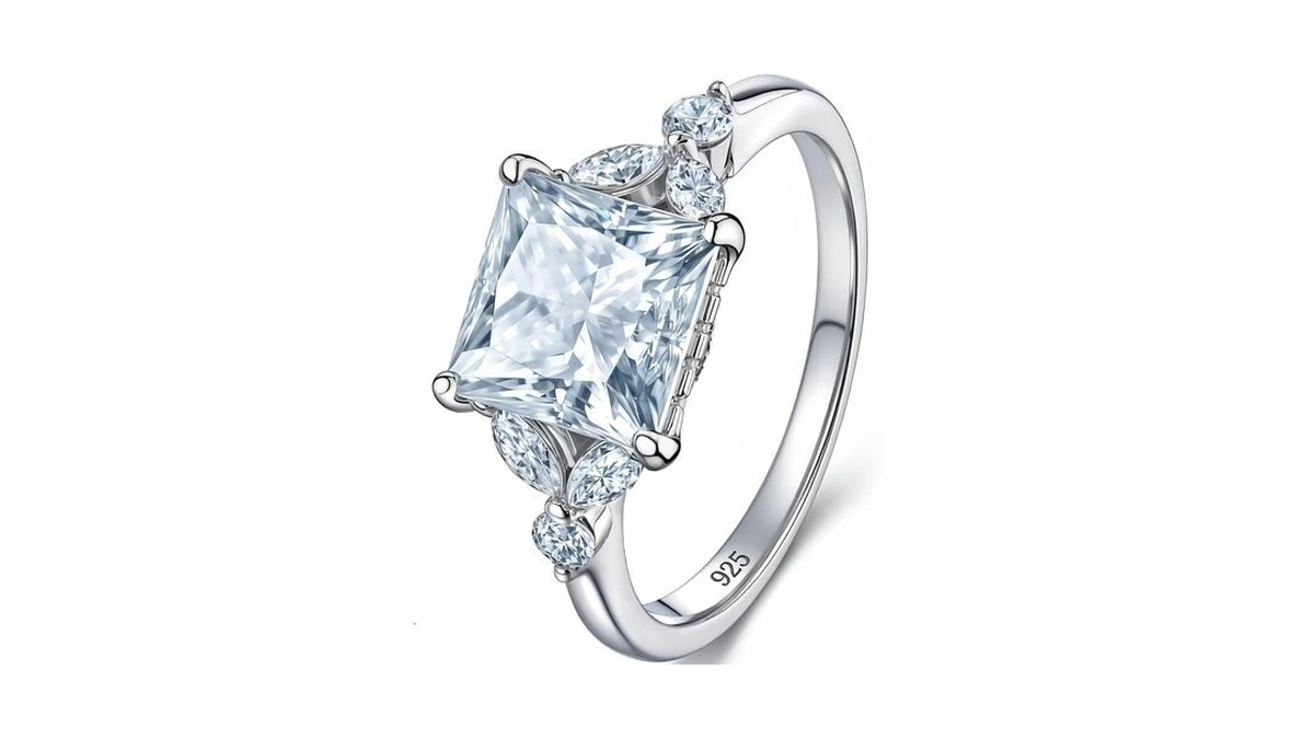 Heinlov 925 Sterling Silver Moissanite Wedding Rings For Women Vvs1