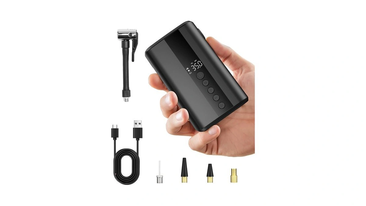 Yantu Bike Pump With Gauge, Metal-cylinder Electric Mini Pump For