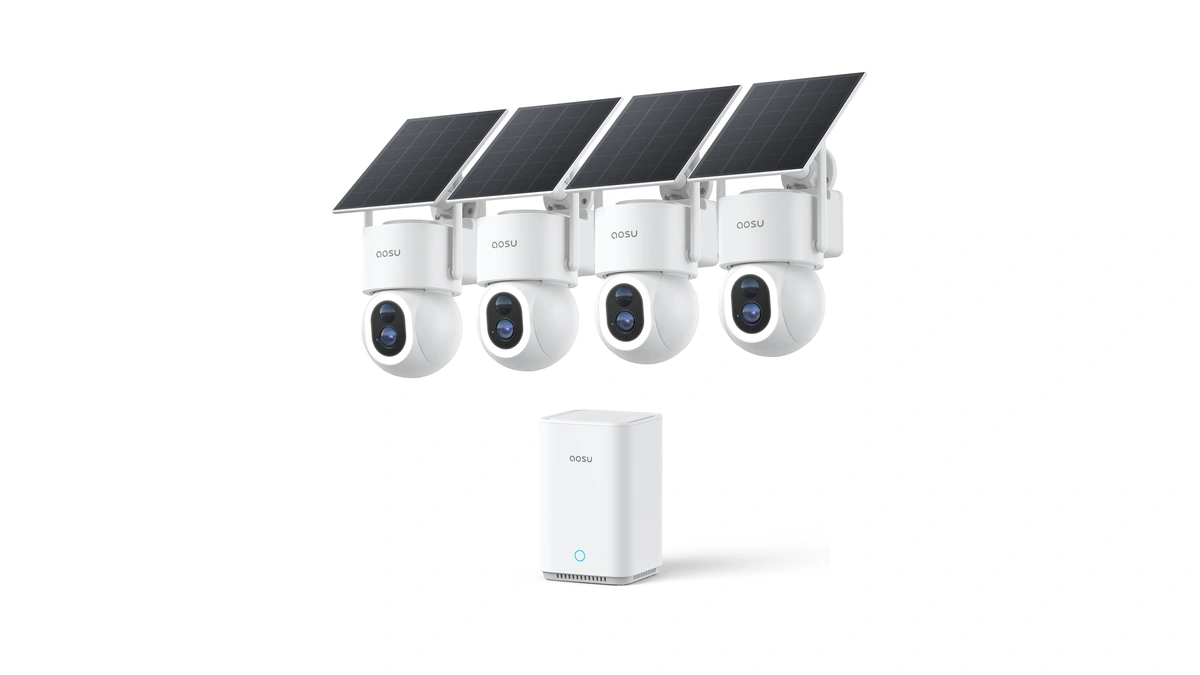 Aosu D1 Max, 4-cam Kit, 4k Solar Security Cameras System